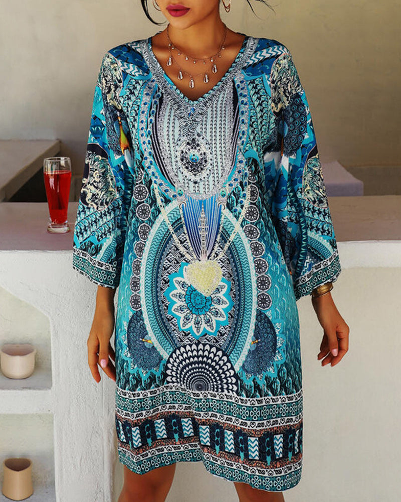 LD | Boho jurk met lange mouwen