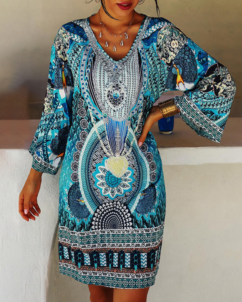 LD | Boho jurk met lange mouwen