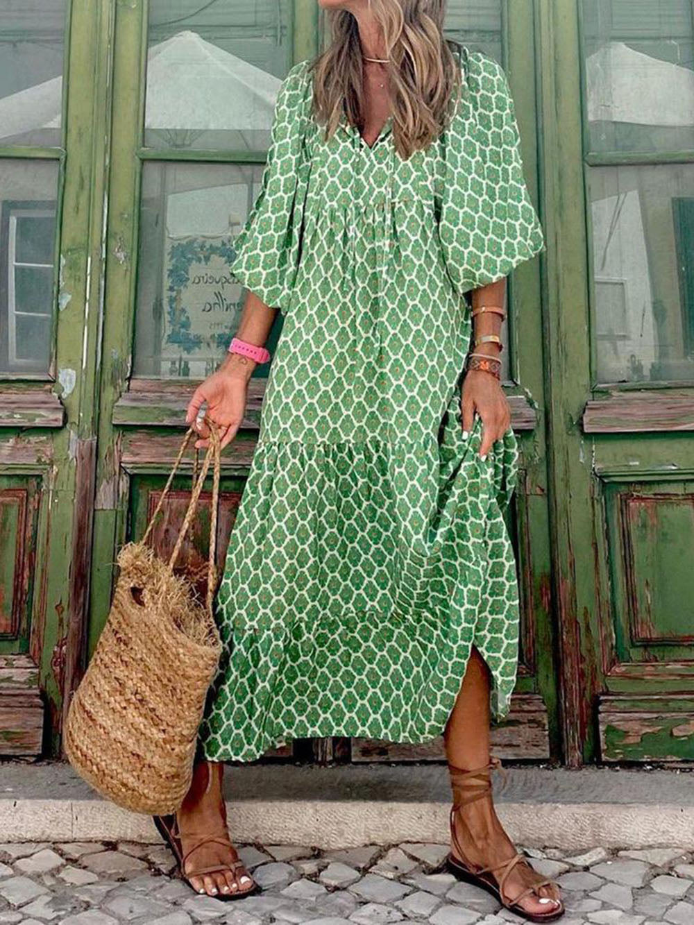 LD Bohème Gedrukte Maxi Dress