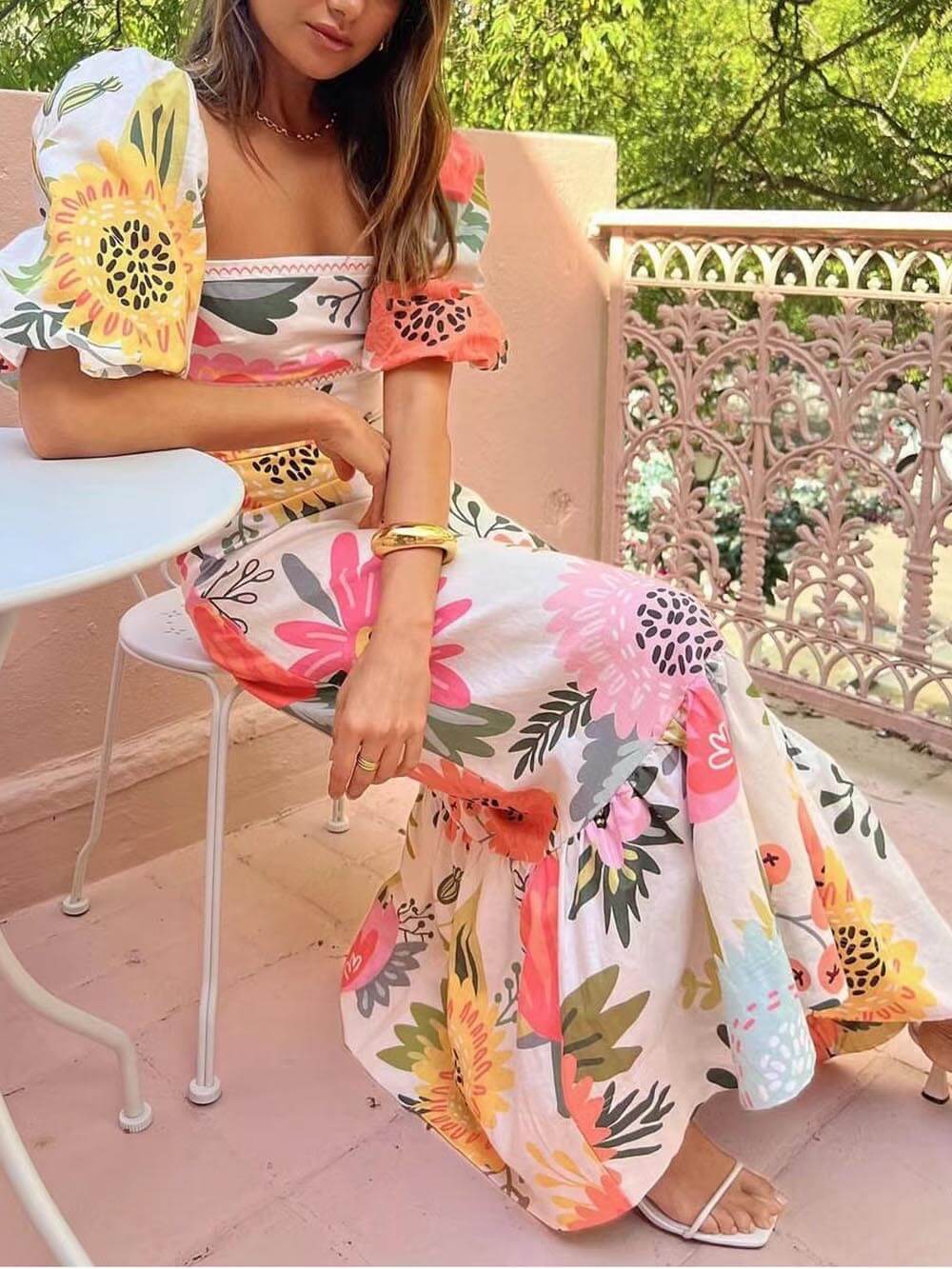 LD | Maxi jurk met bloemenprint