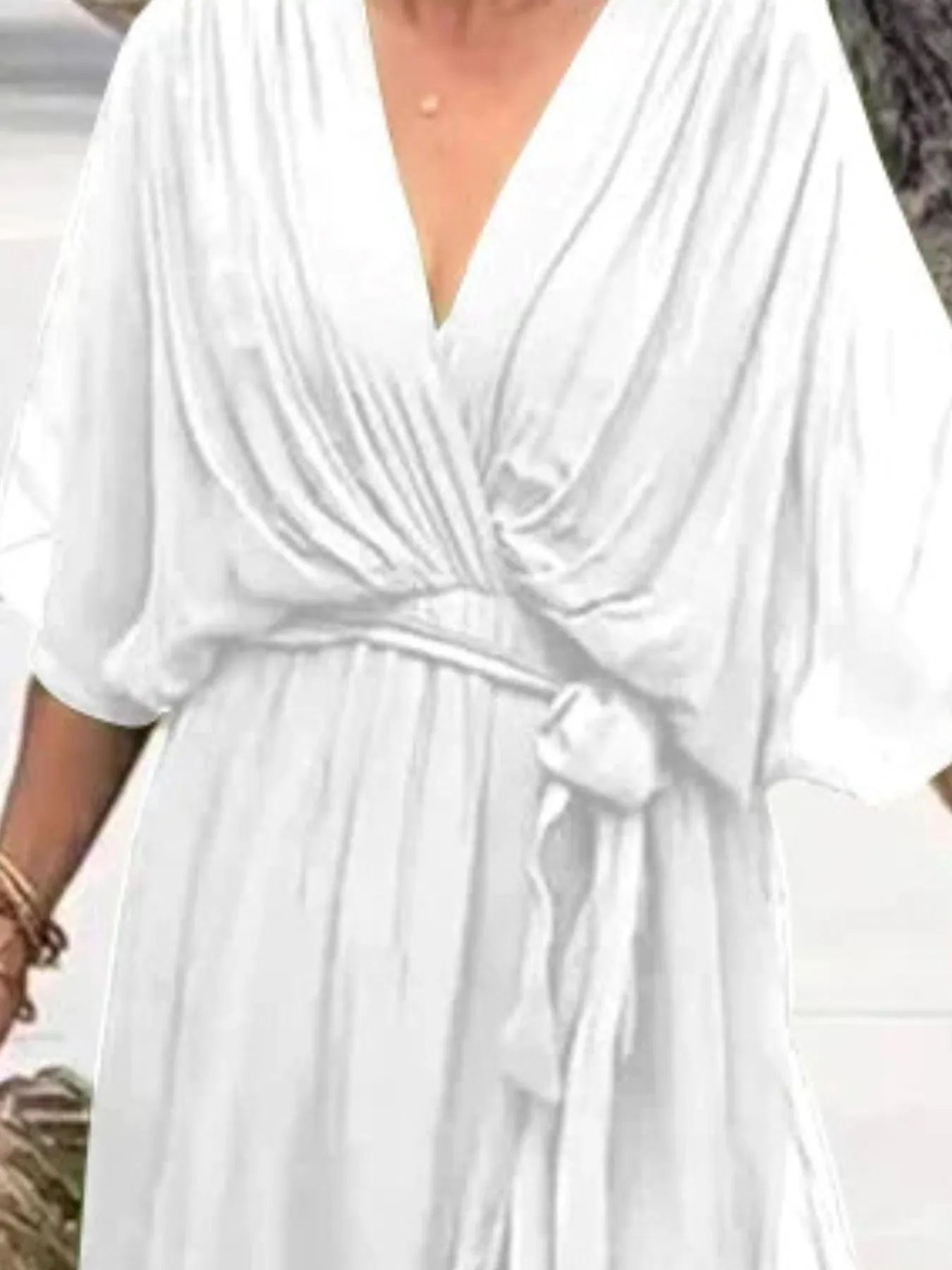 LD Full Size Soepel vallende Midi-jurk met fladdermouwen Plus Size