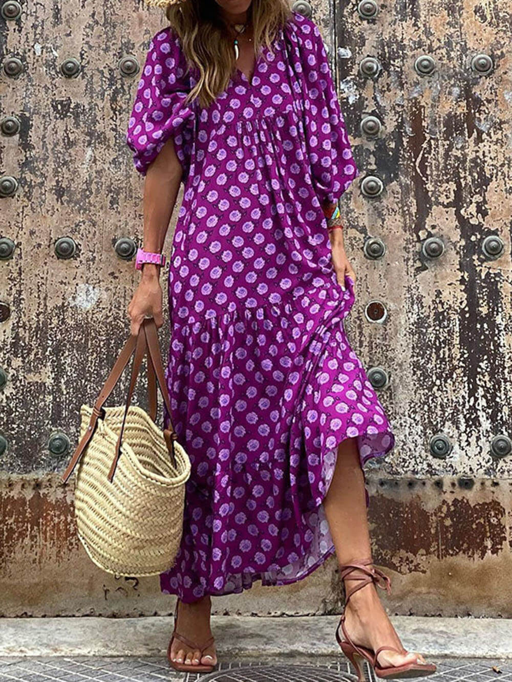 LD Bohème Gedrukte Maxi Dress