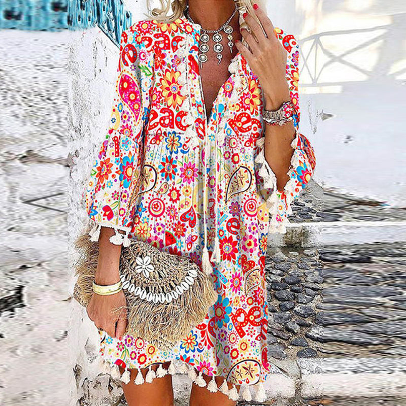 LD | Vintage jurk met V-hals