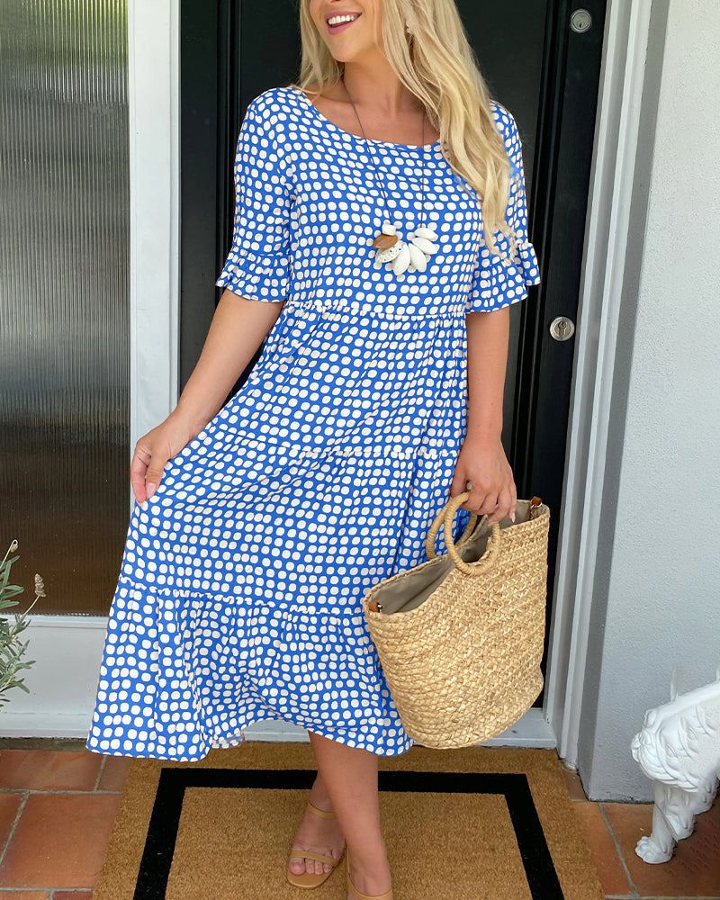 LD | Leslie | midi jurk met stippen