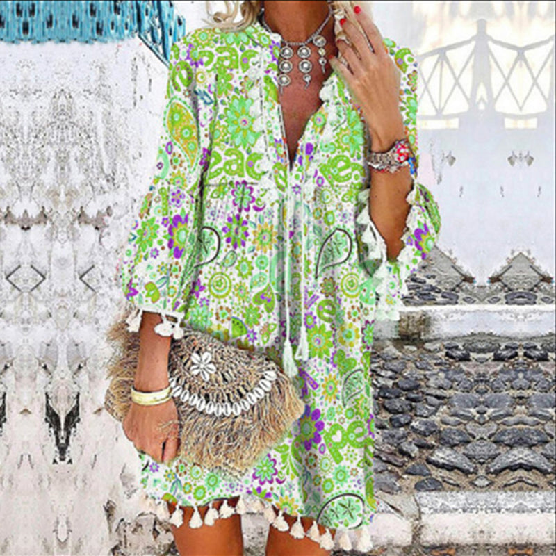 LD | Vintage jurk met V-hals