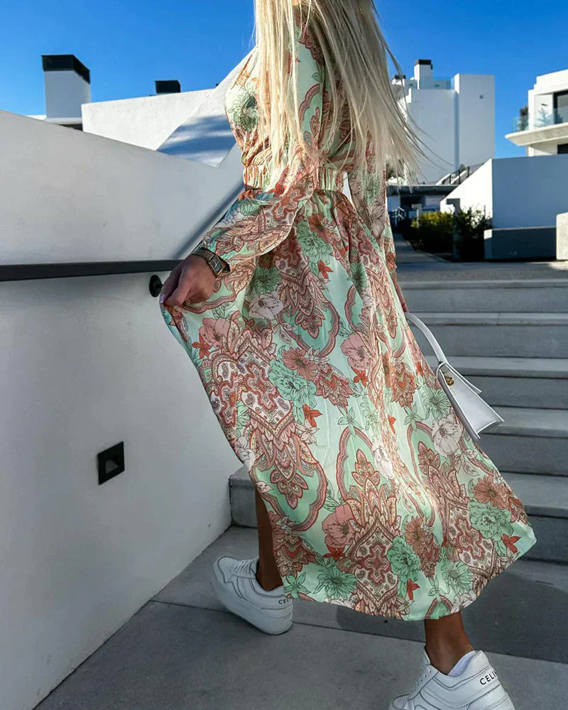 LD | elegante maxi jurk met V-hals voor bruiloften en speciale gelegenheden