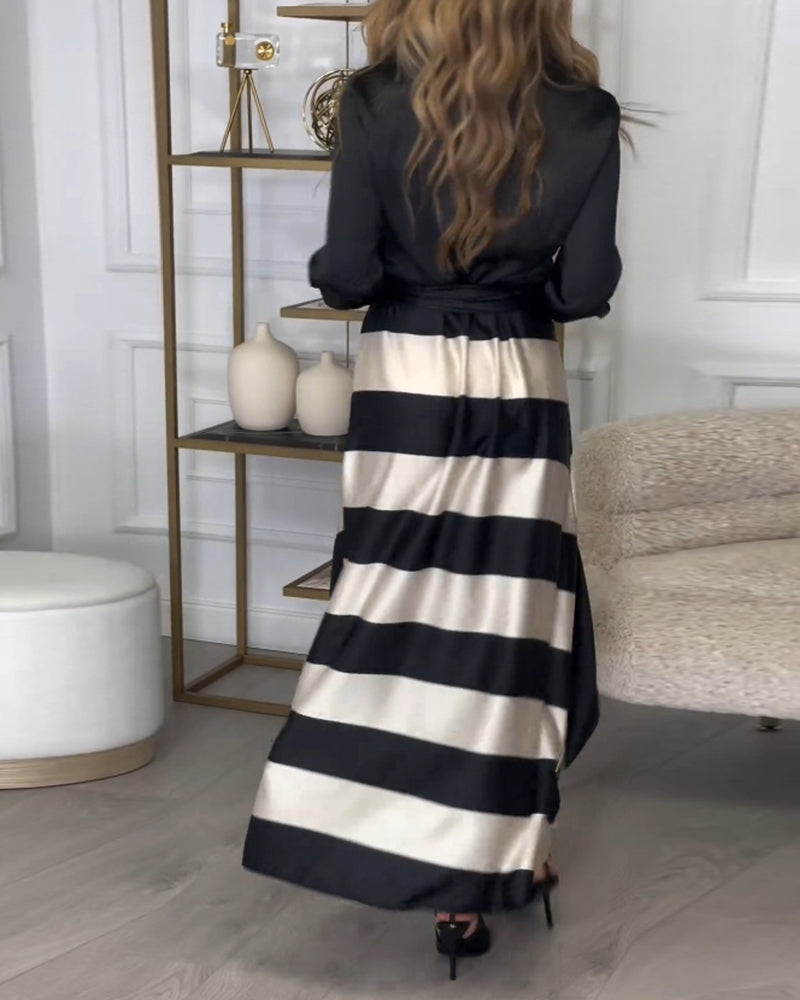 LD | Elegante gestreepte maxi jurk