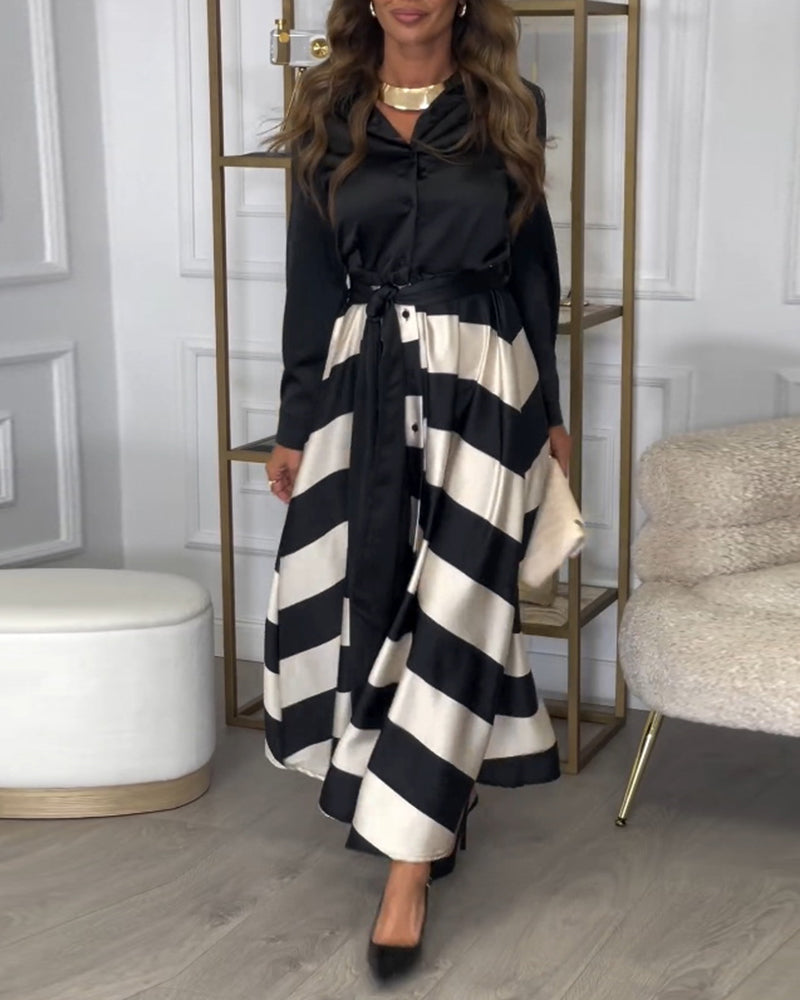 LD | Elegante gestreepte maxi jurk