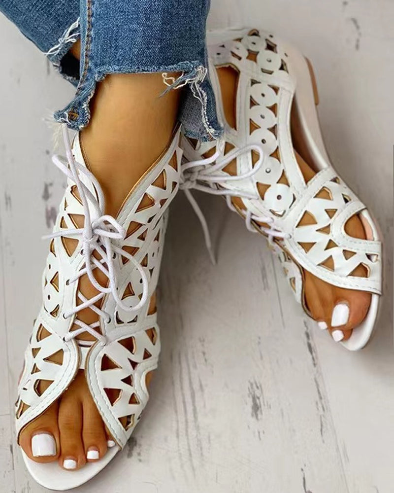 LD | Casual orthopedische platte sandalen met uitsparingen