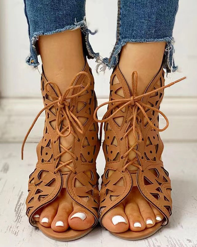 LD | Casual orthopedische platte sandalen met uitsparingen
