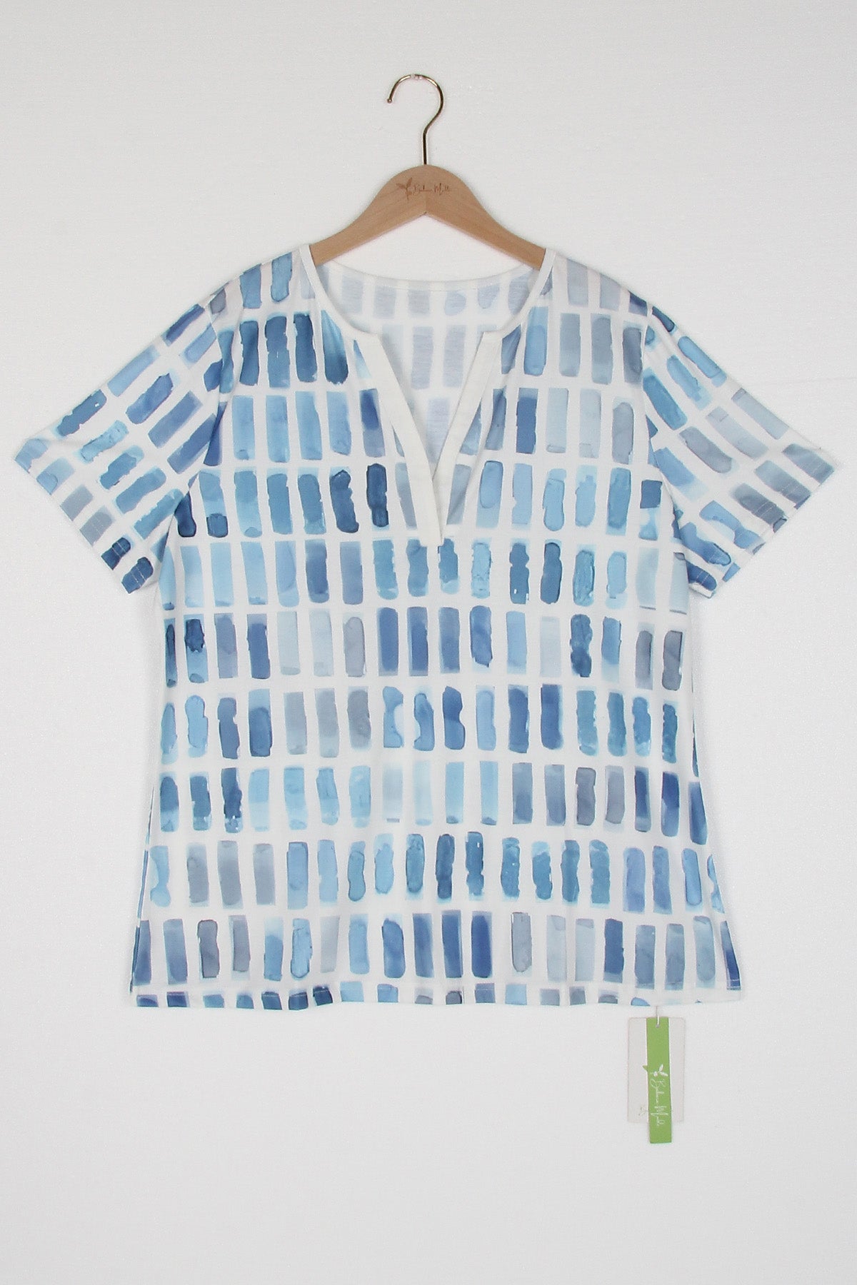 LD | Blauw patroon korte mouw