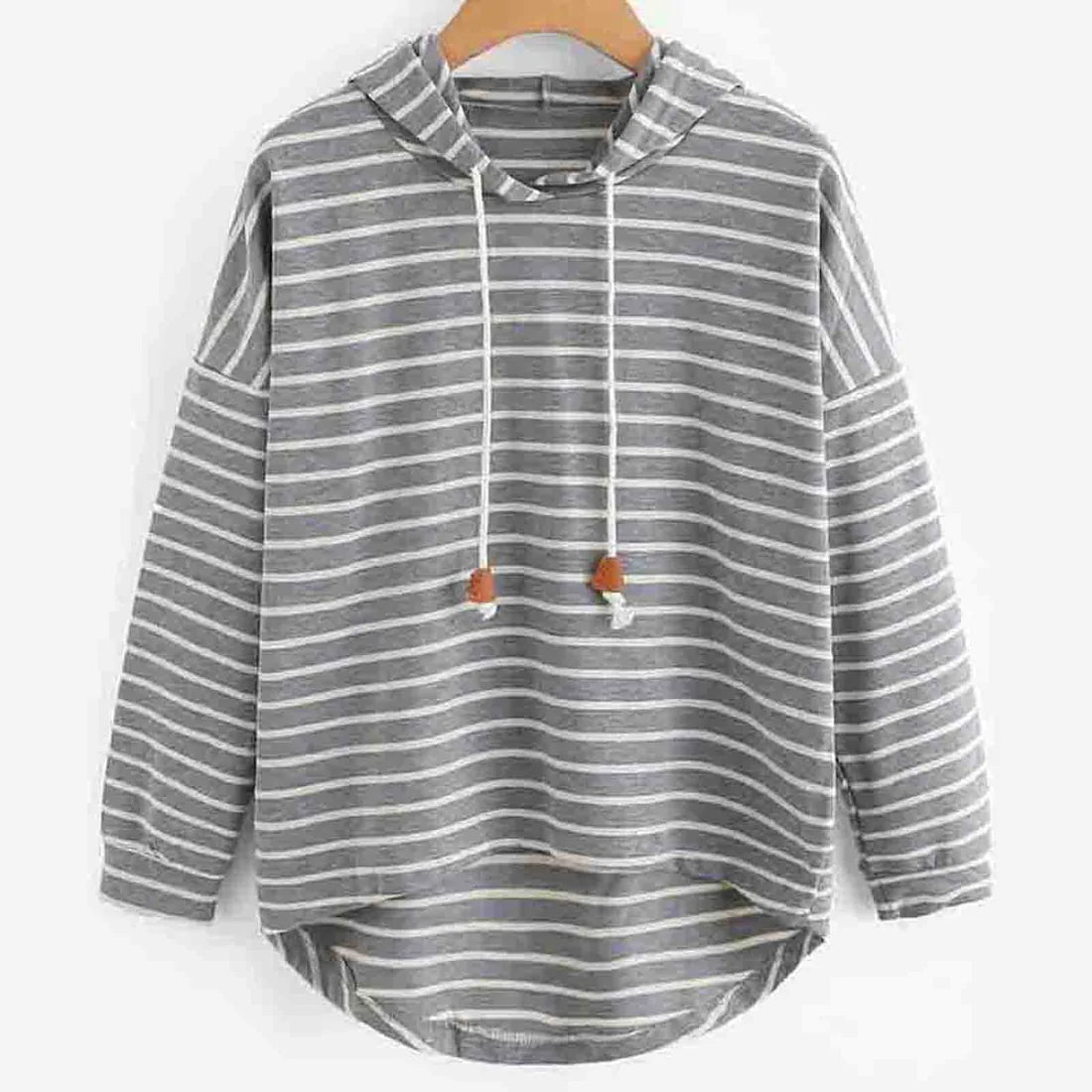 Oversized gestreepte trui met capuchon