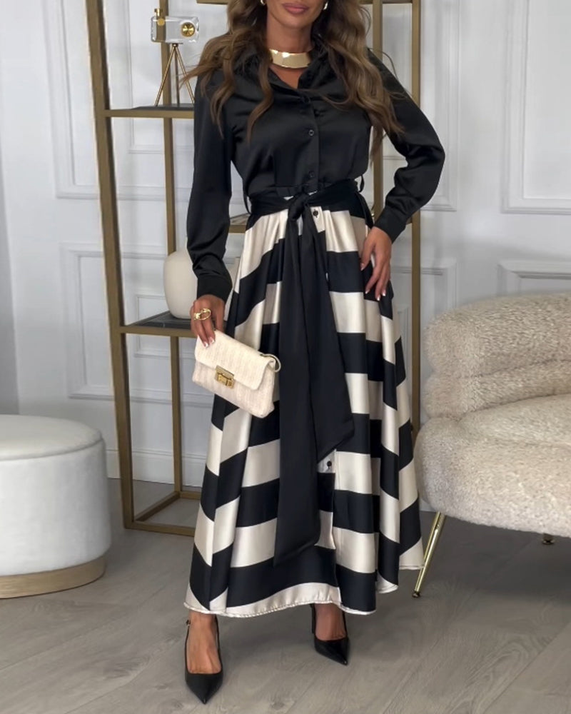LD | Elegante gestreepte maxi jurk