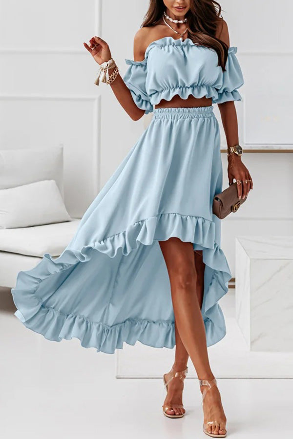 LD | Off-the-shoulder midi-jurk pak