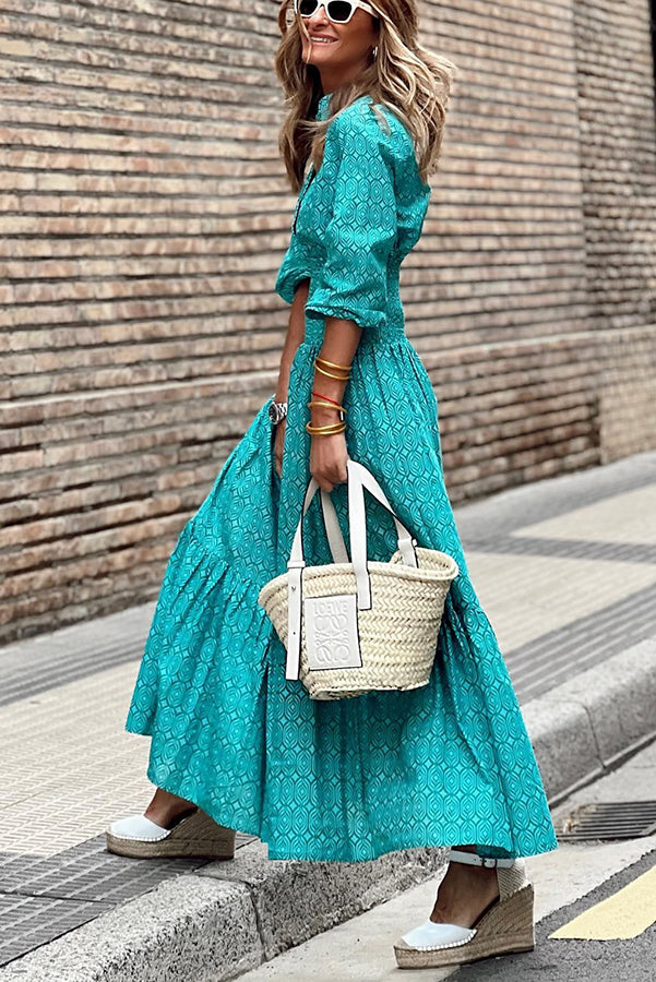 LD | Special Treat Bedrukte maxi-jurk met elastiek in de taille