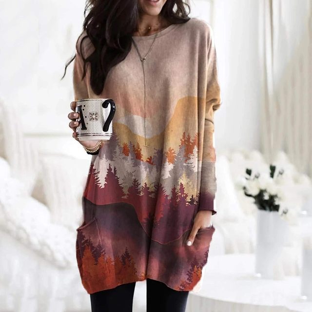 LD | Relaxte trui met chevronprint