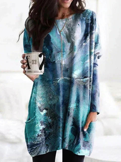LD | Relaxte trui met chevronprint