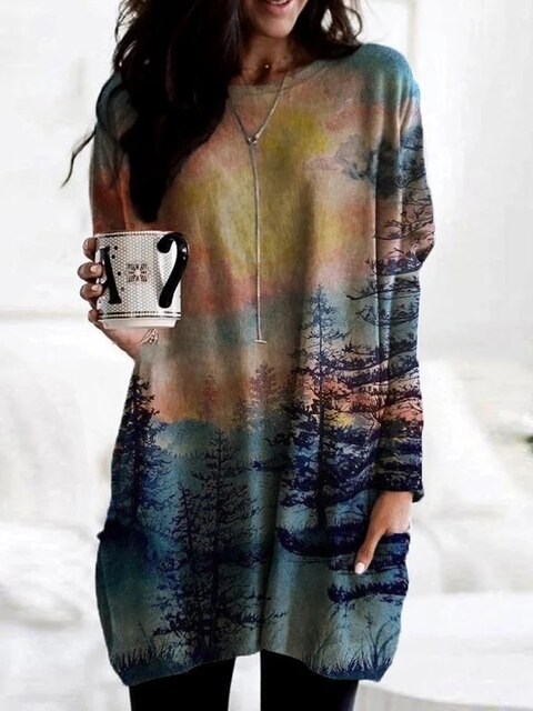 LD | Relaxte trui met chevronprint
