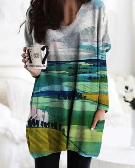 LD | Relaxte trui met chevronprint