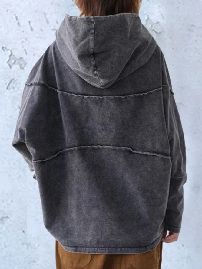 LD | Denim pullover hoodie