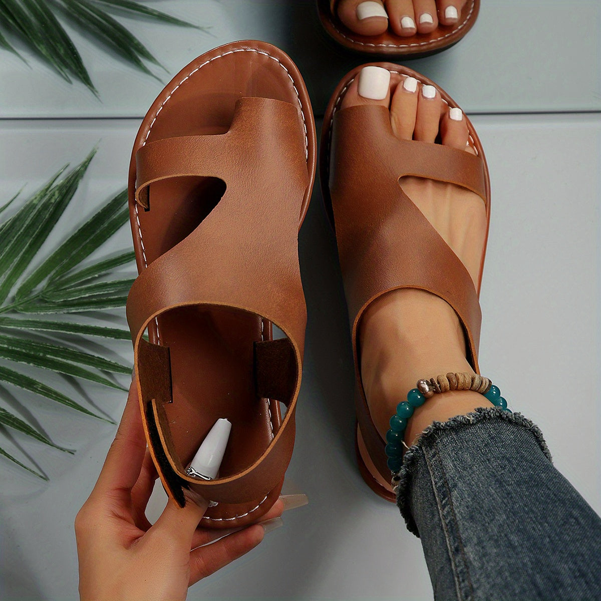 Modieuze sandalen met open teen en uitgesneden ontwerp