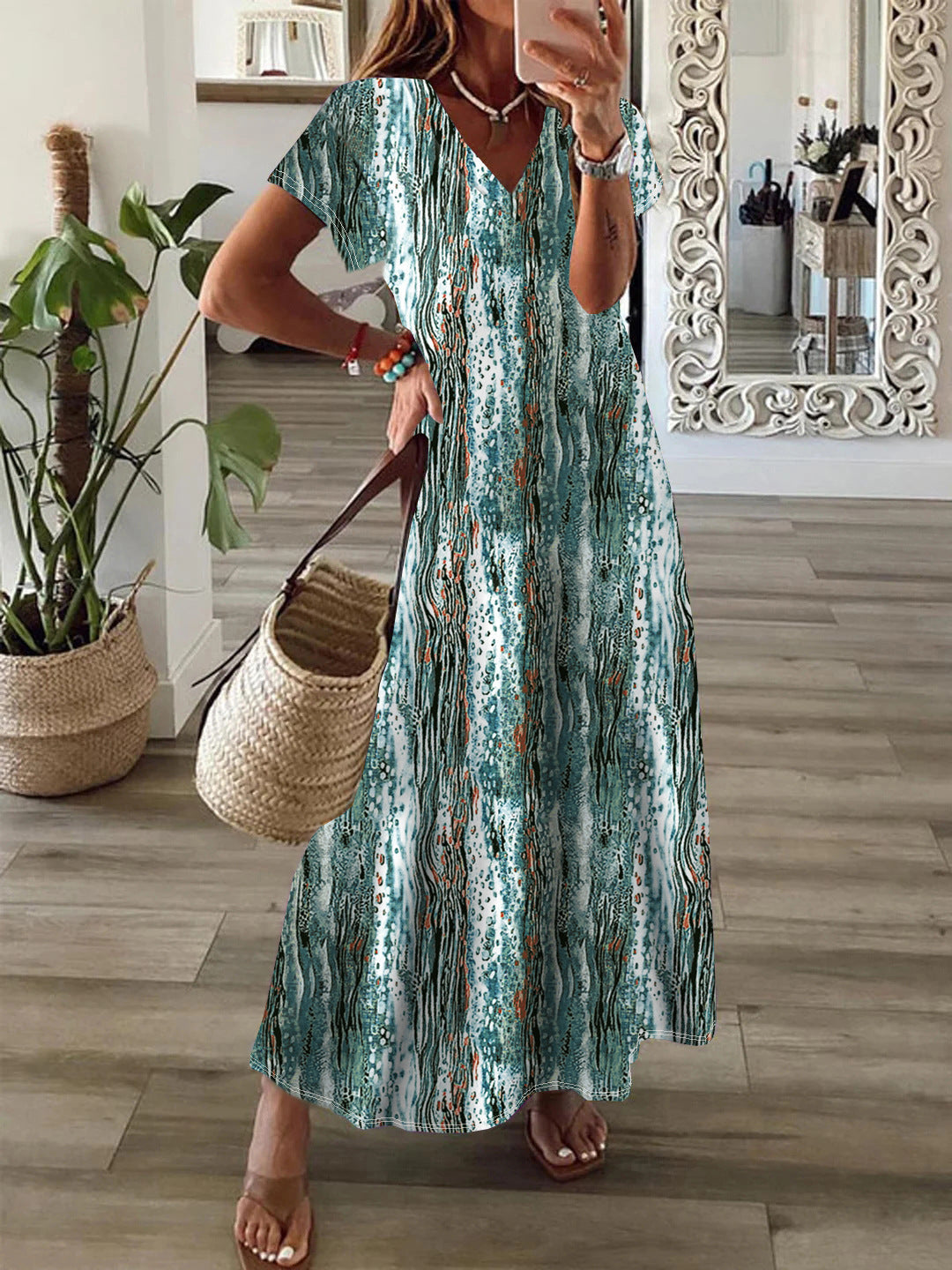 LD | Trendy jurk met Simian print en oversized zoom voor dames