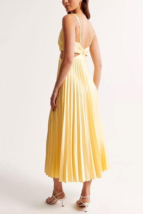 LD | V-hals geplooide maxi jurk