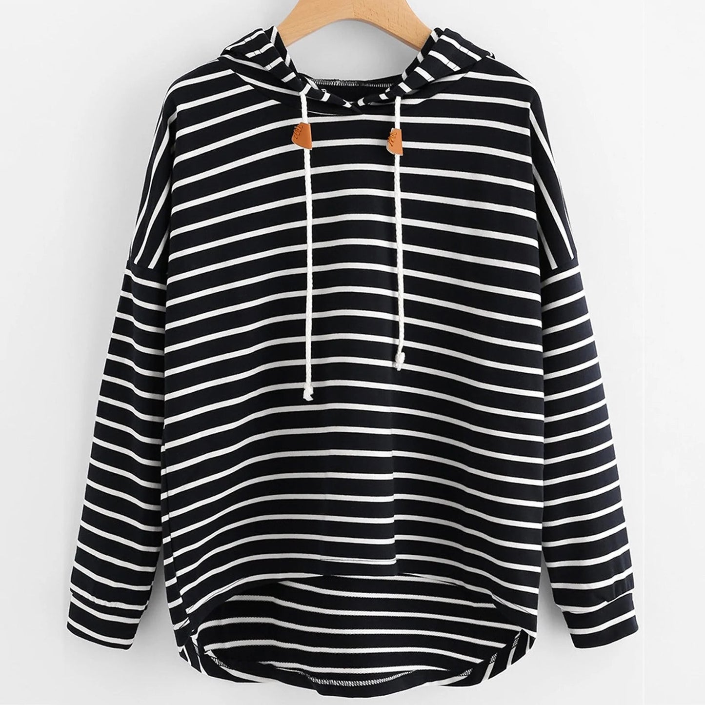 Oversized gestreepte trui met capuchon