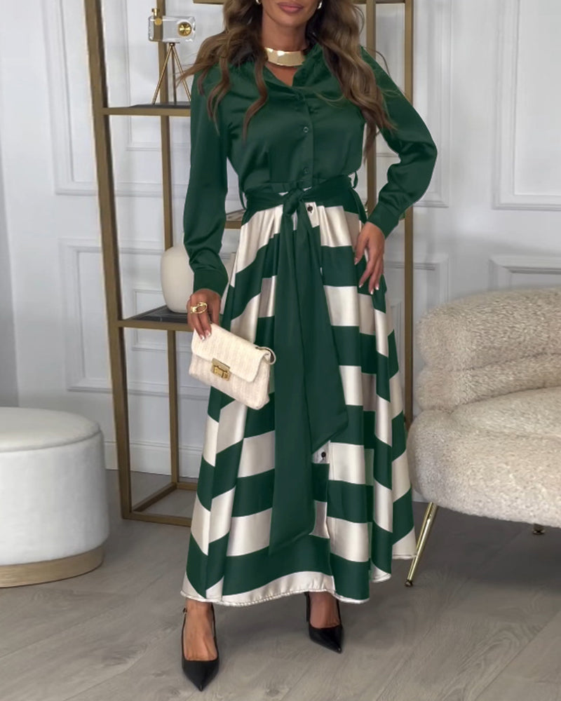LD | Elegante gestreepte maxi jurk