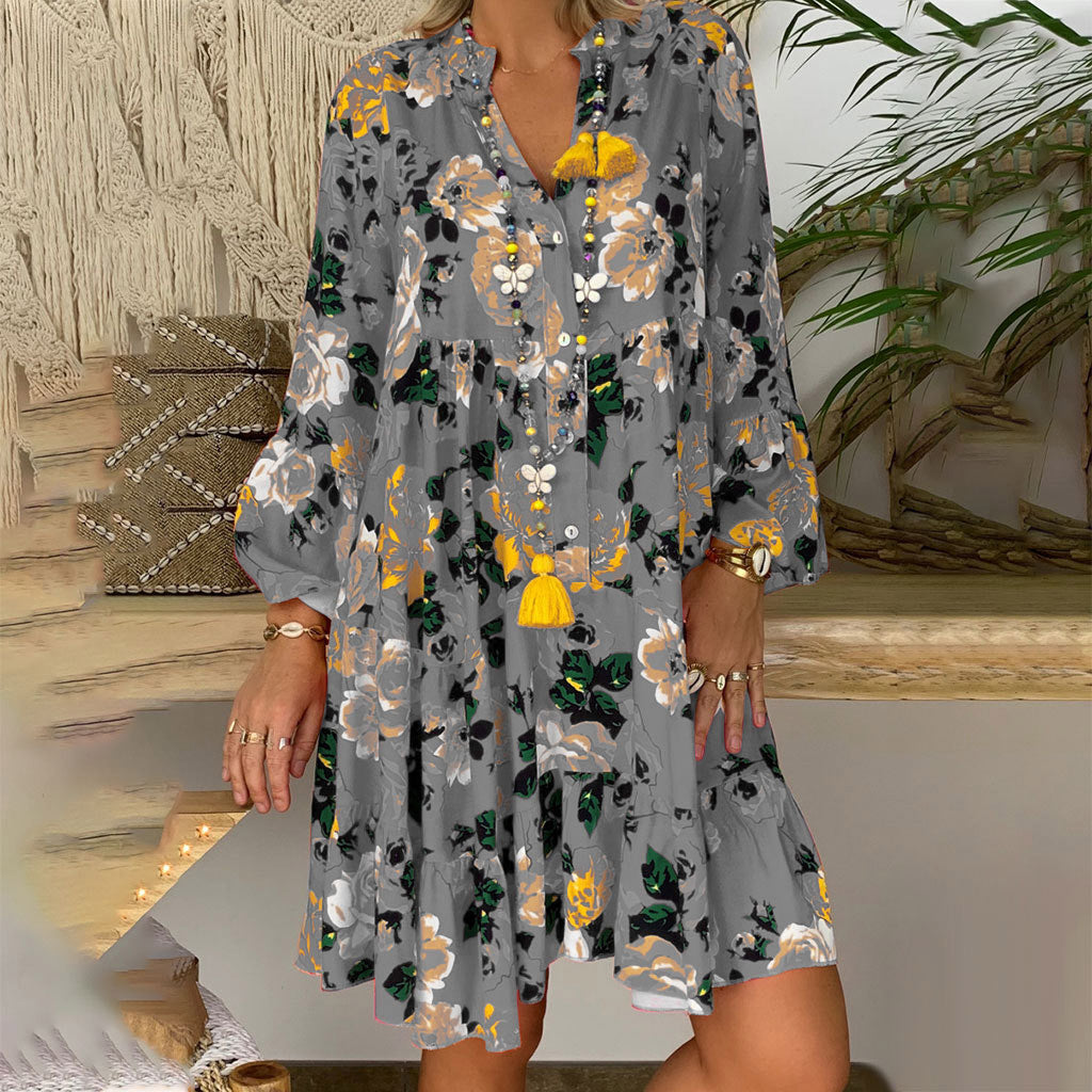 LD Pop jurk met bloemenprint