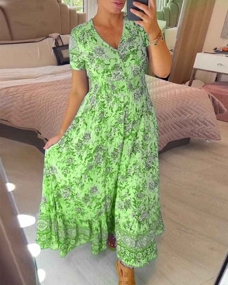 LD | Bloemige bohemien maxi jurk