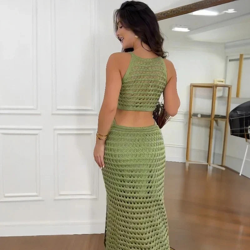 LD | elegante maxi jurk met uitsnijdingen