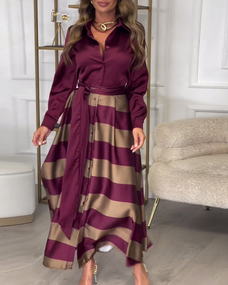 LD | Elegante gestreepte maxi jurk