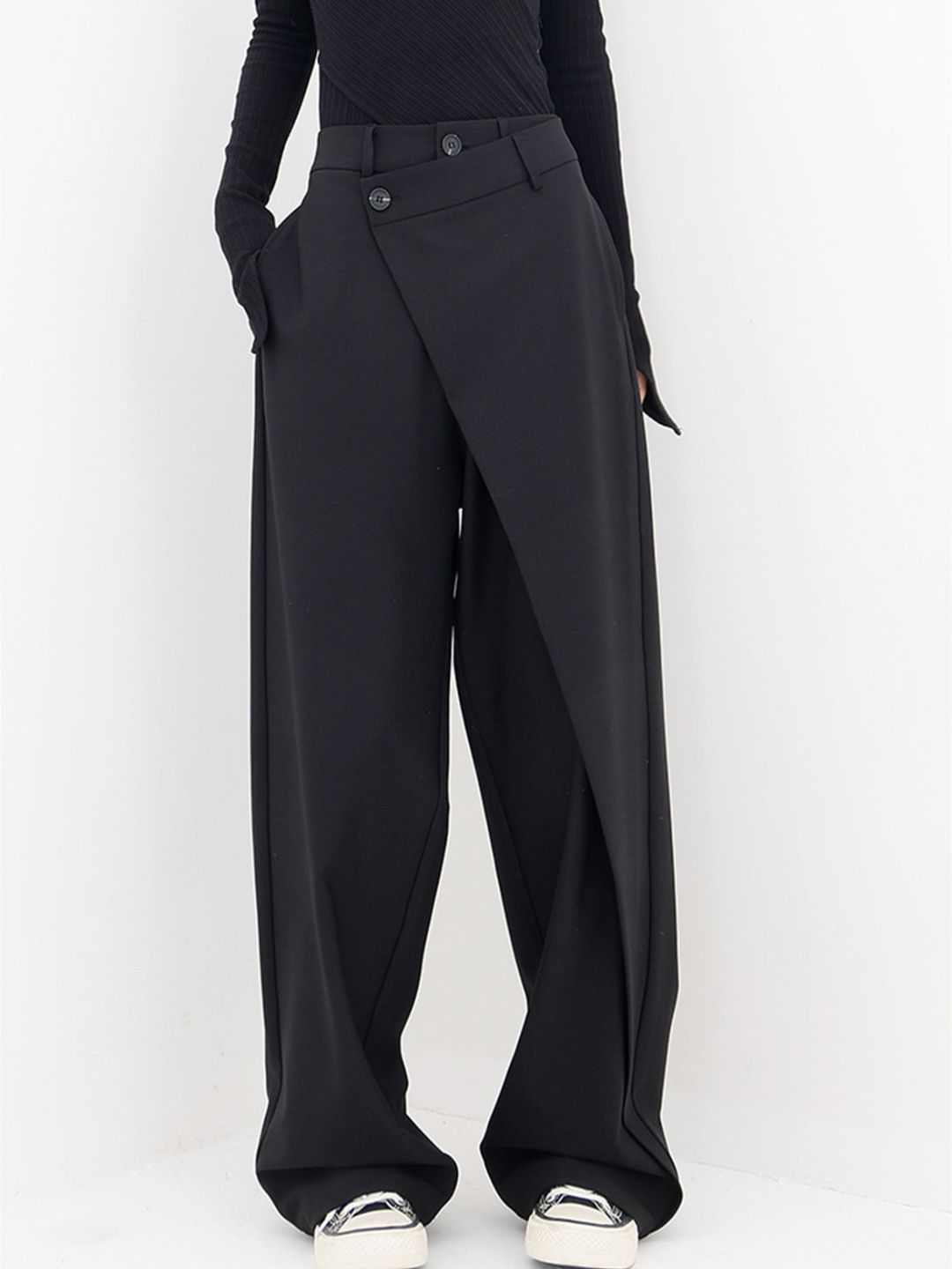 LD | Trendy asymmetrische broek met wijde pijpen