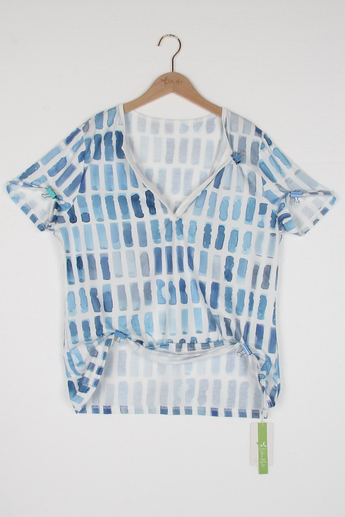 LD | Blauw patroon korte mouw
