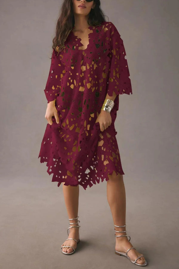 LD | I Belong Here Floral Eyelet Lace Cover Up Beach Midi Dress