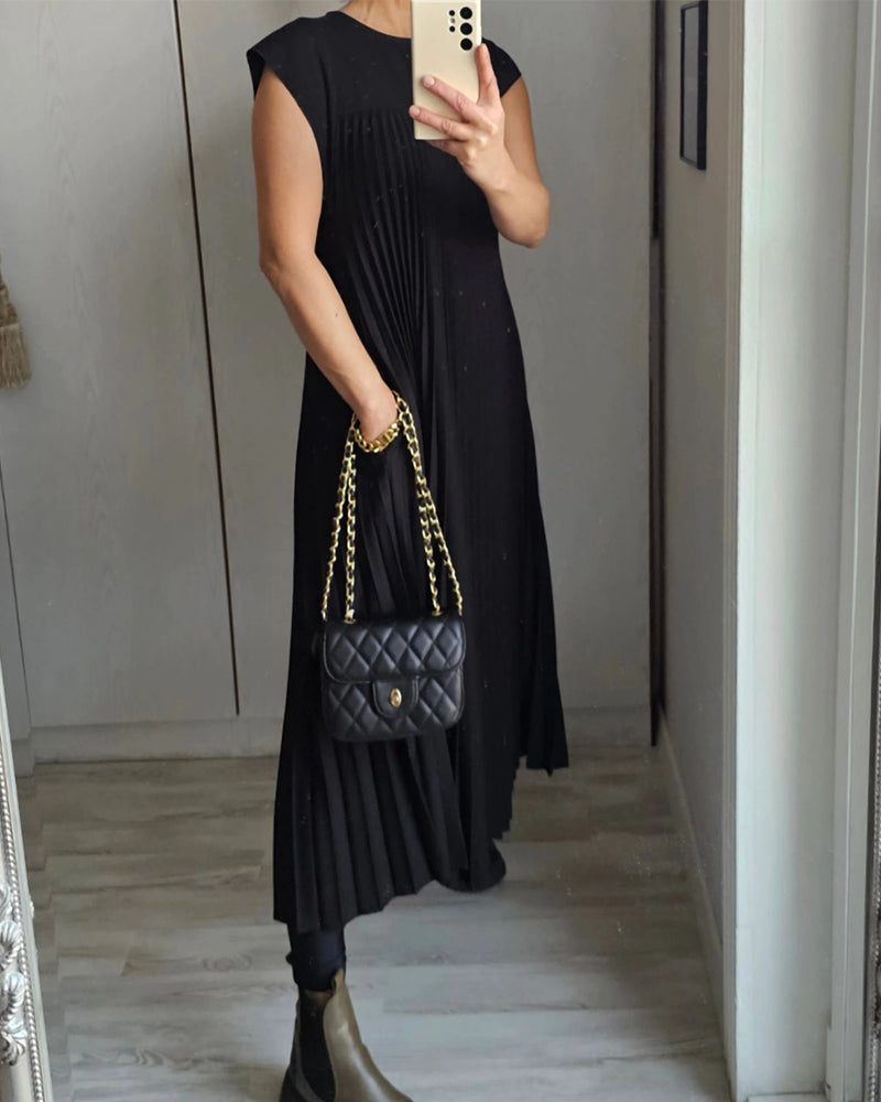 LD | Elegante geplooide maxi jurk
