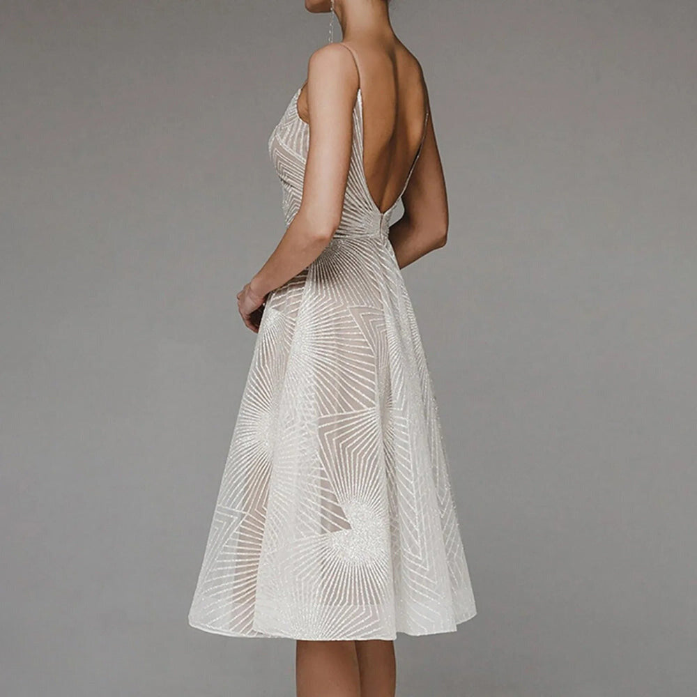LD | Elegante midi-jurk met print