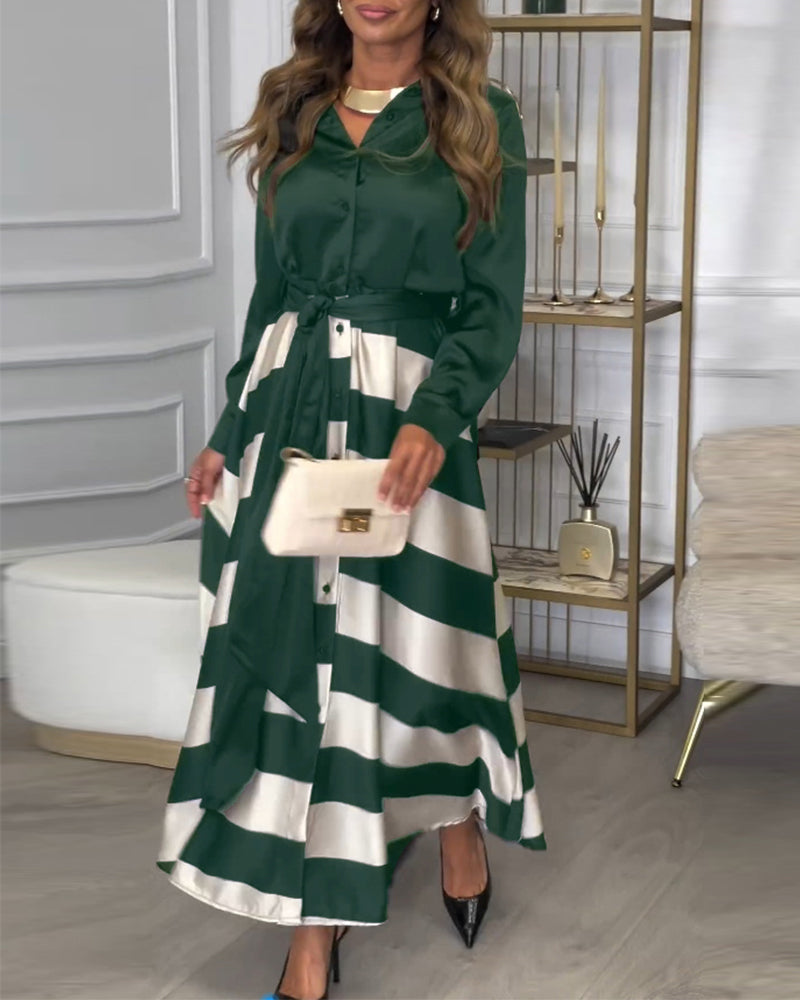 LD | Elegante gestreepte maxi jurk