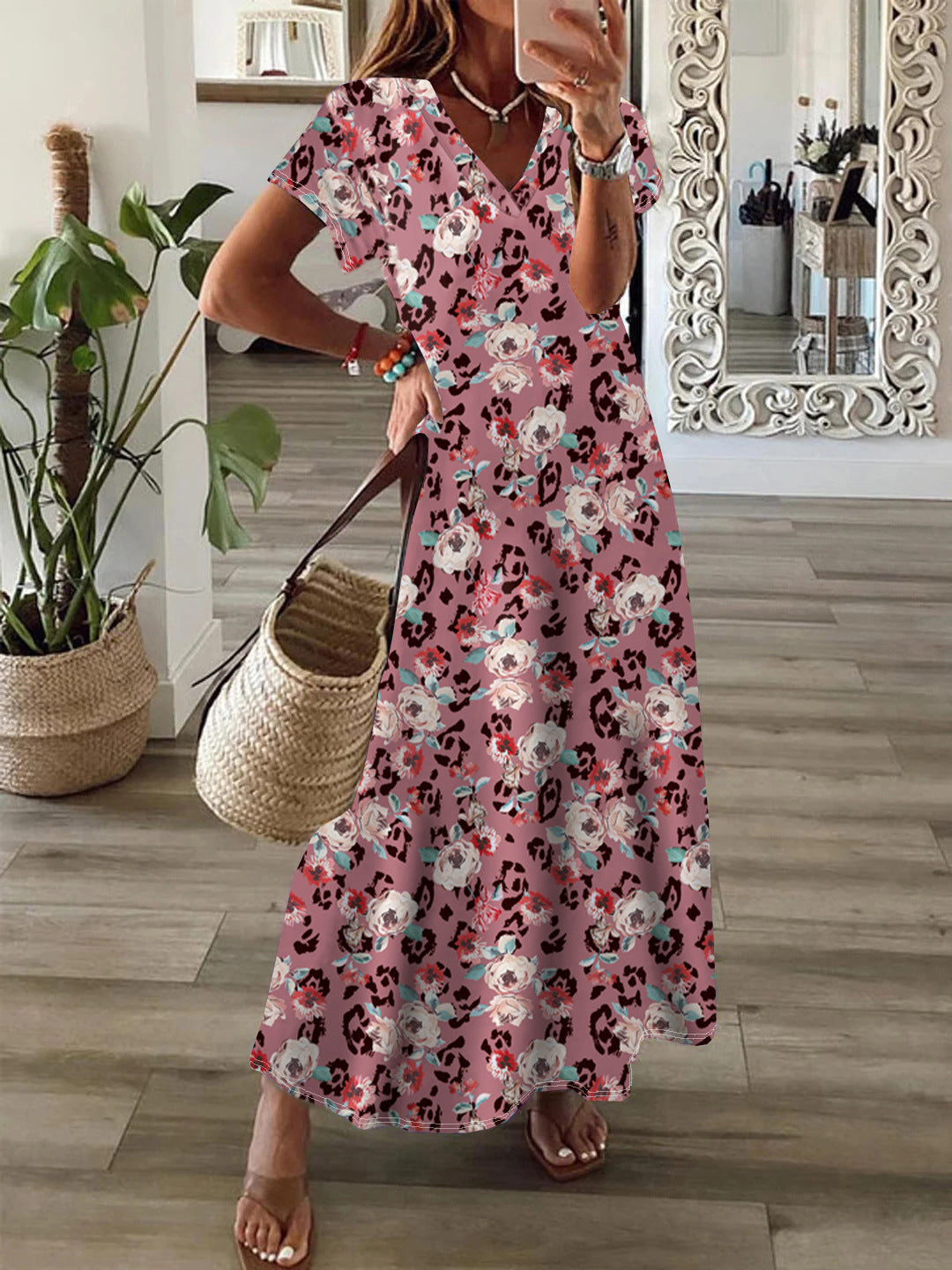 LD | Trendy jurk met Simian print en oversized zoom voor dames
