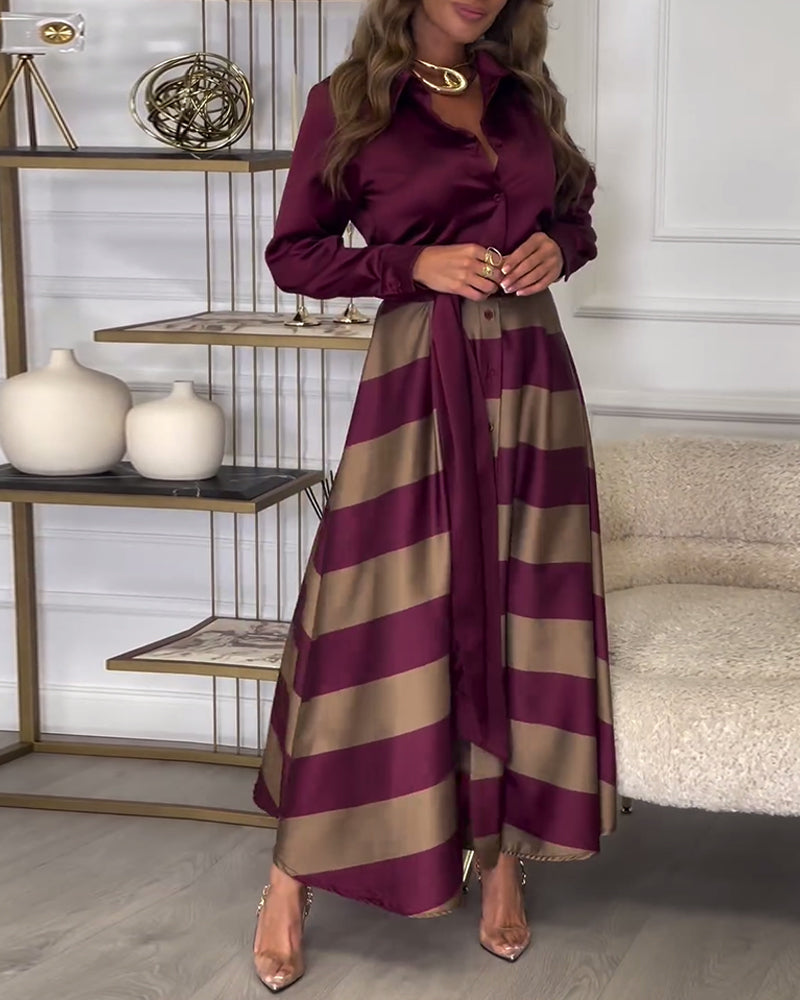 LD | Elegante gestreepte maxi jurk