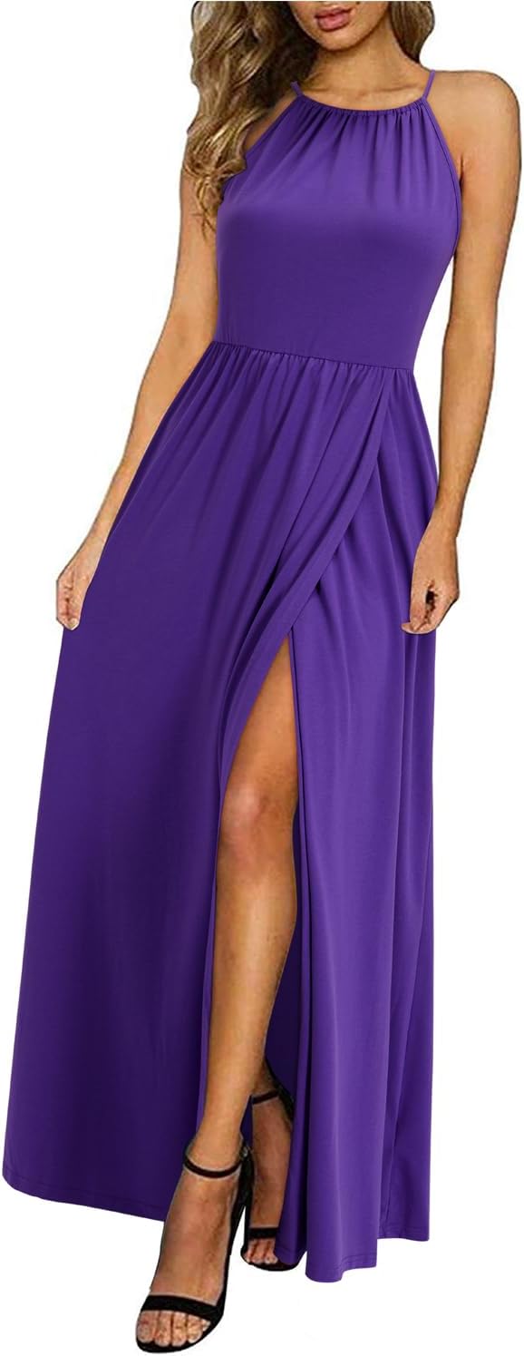 LD | Halter maxi jurk met split