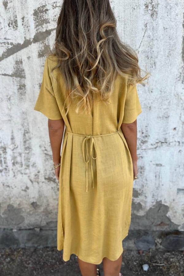 LD | Bohemian Linnen Losse Midi Jurk