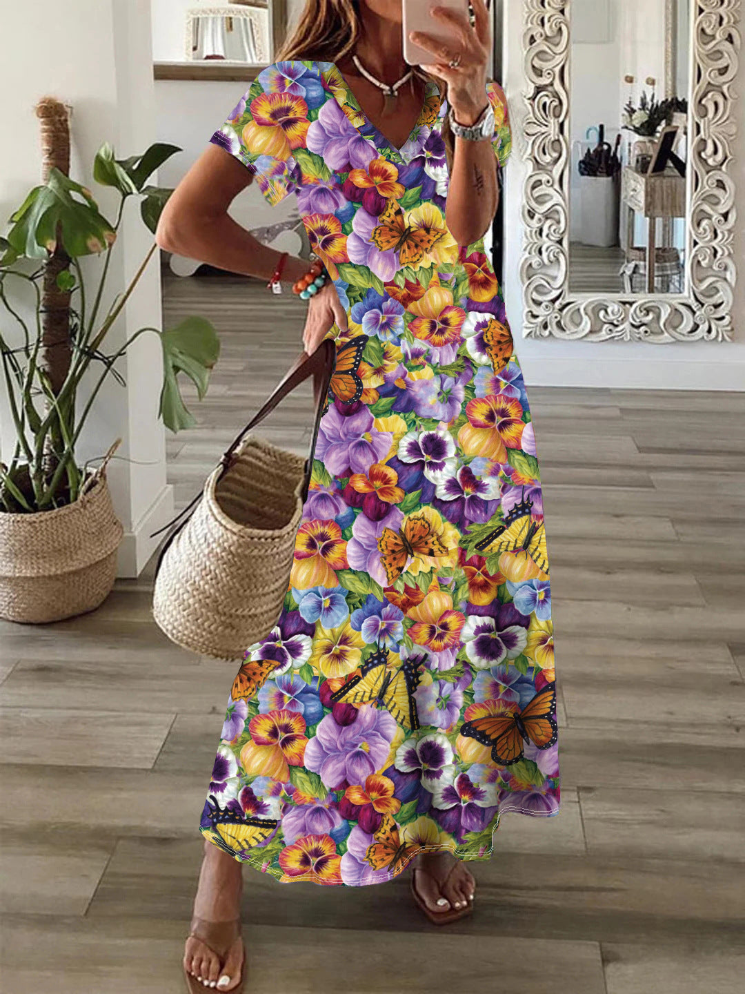 LD | Trendy jurk met Simian print en oversized zoom voor dames
