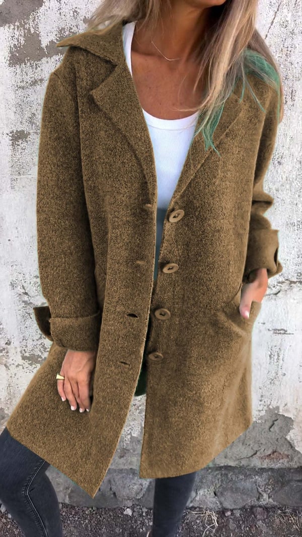 LD | Teni™ Lange, casual, elegante jas met praktische zakken