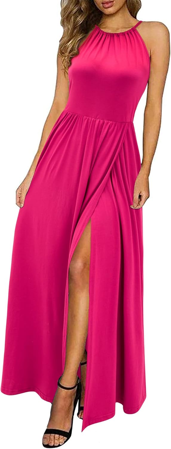 LD | Halter maxi jurk met split