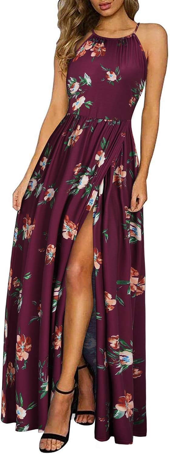 LD | Halter maxi jurk met split