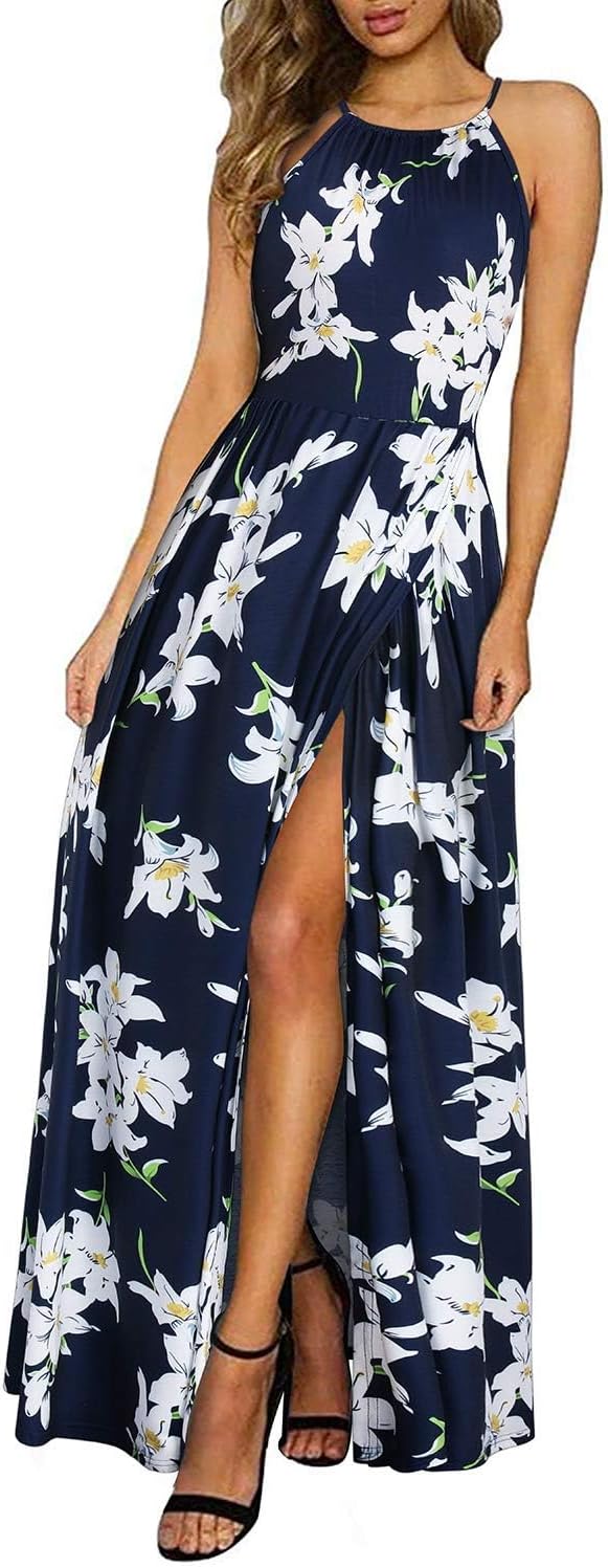 LD | Halter maxi jurk met split