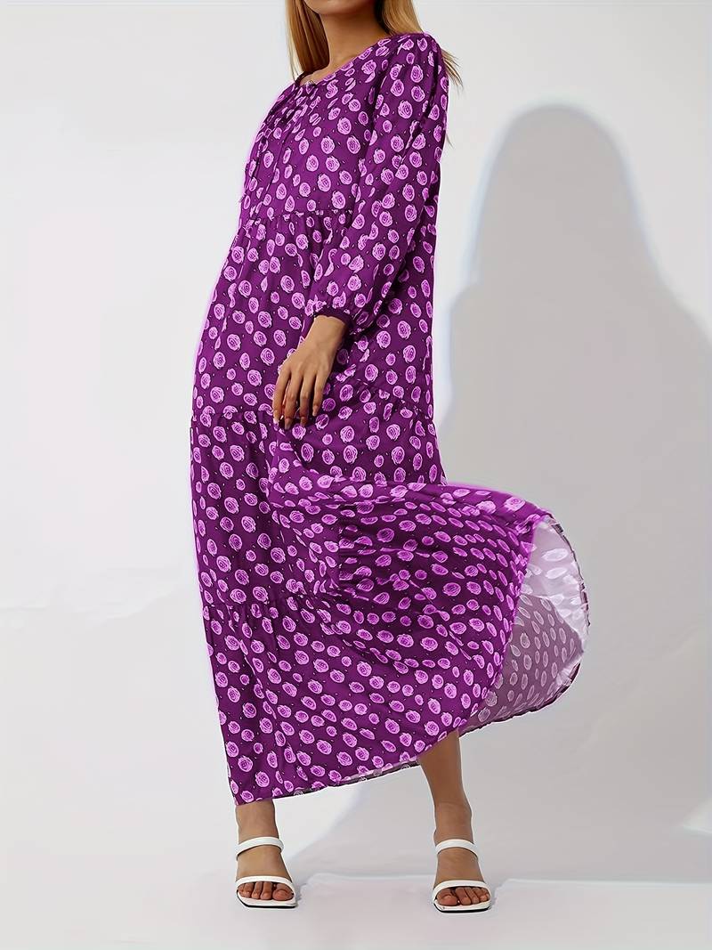 LD | Losse boho maxi jurk met bloemenprint