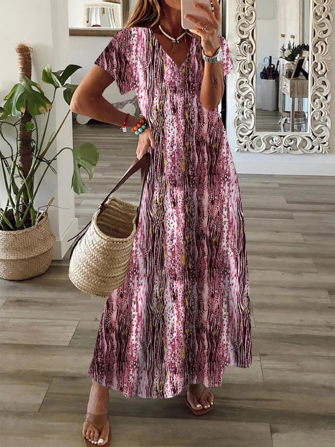 LD | Trendy jurk met Simian print en oversized zoom voor dames